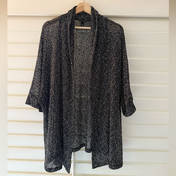 torrid Sweaters - Torrid Black and White Sheer Cardigan